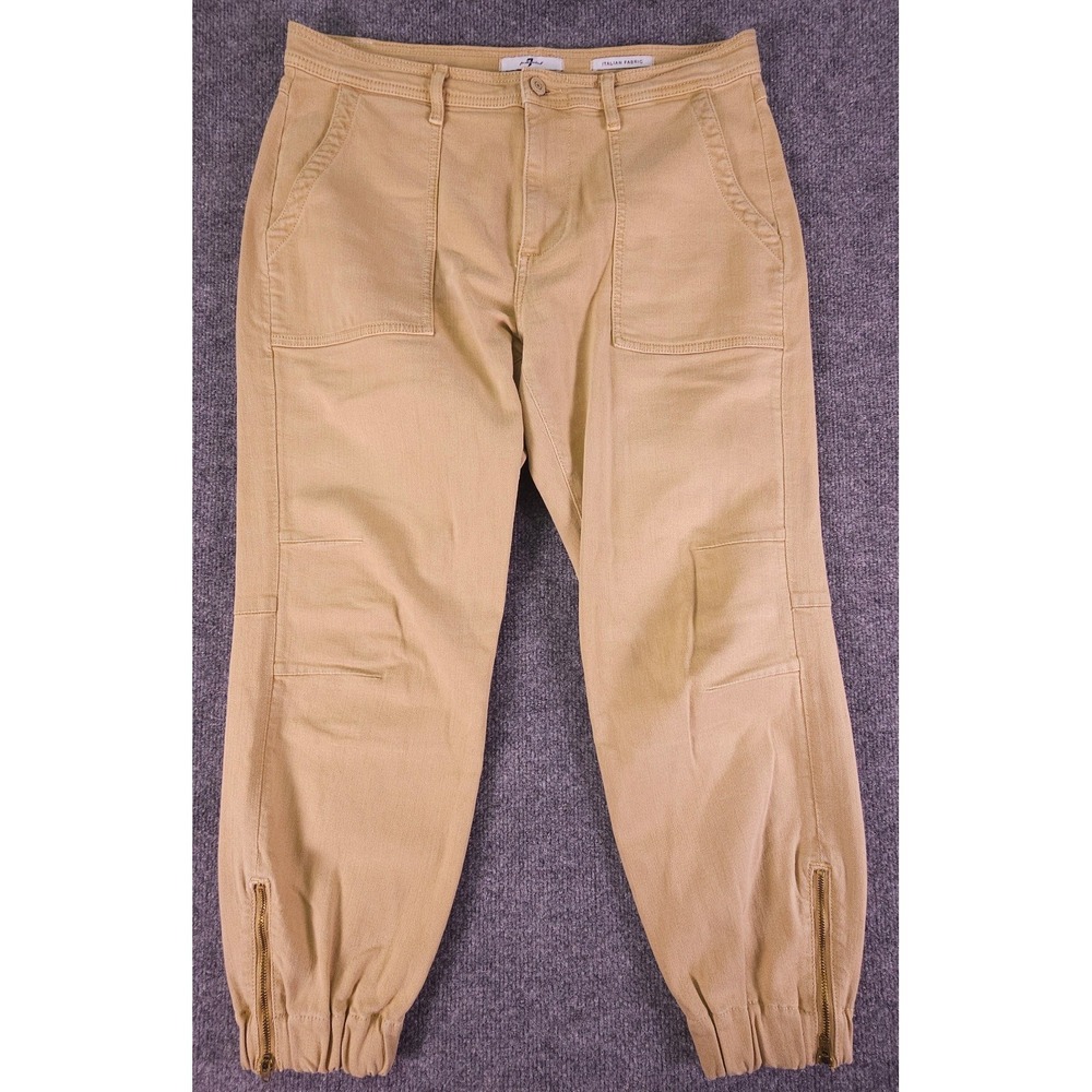 7 For All Mankind Beige Italian Fabric Womens Boyfriend Jogger Jeans Sz 29